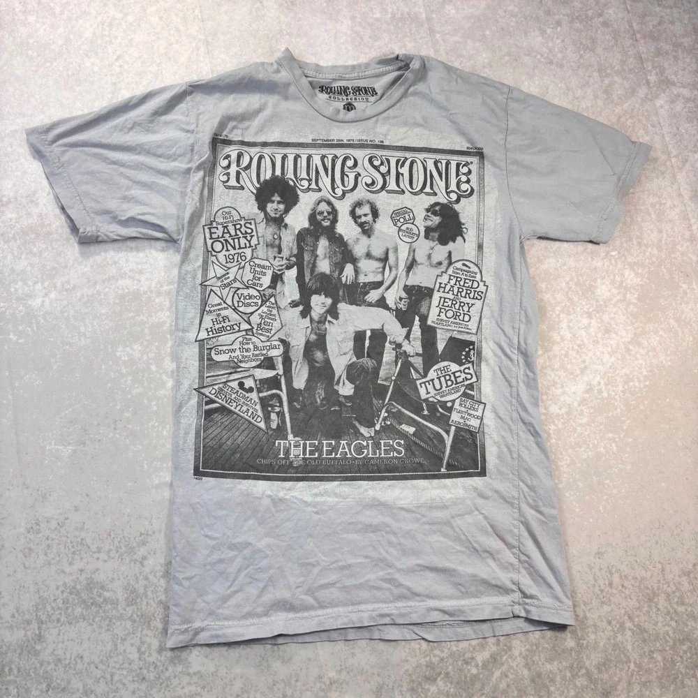 Rolling Stone Collection The Eagles 1975 Cover Graphic Band T-Shirt Gray Medium